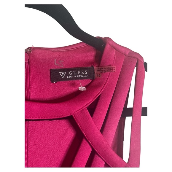 Guess Pink Sleeveless V-Neck Bodycon Midi Dress - Picture 5 of 6